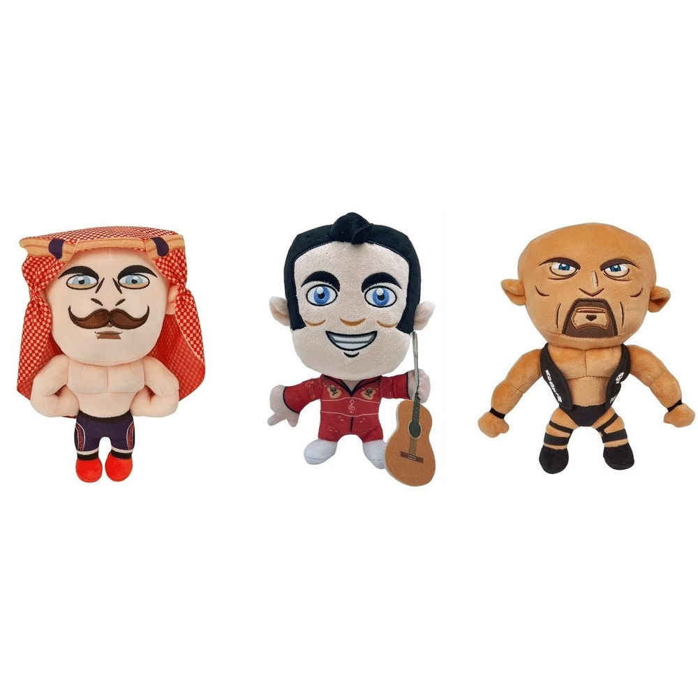 Lot of 3 WWE Official Plush 9" New w/ Tags Iron Sheik Honky Tonk Man Stone Cold